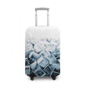 Чехол для чемодана 3D Кубики льда: в Ухте, 86% полиэфир, 14% спандекс | двустороннее нанесение принта, прорези для ручек и колес | синий