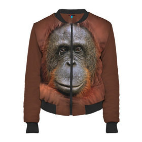 Женский бомбер 3D Обезьяна: в Ухте, 100% полиэстер | застегивается на молнию, по бокам два кармана без застежек, мягкие манжеты, по низу бомбера и на воротнике — эластичная резинка | животные | о.м.с.к. | обезьяна | орангутанг