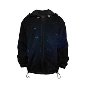 Детская куртка 3D Deep Space: в Ухте, 100% полиэстер | застежка — молния, подол и капюшон оформлены резинкой с фиксаторами, по бокам — два кармана без застежек, один потайной карман на груди, плотность верхнего слоя — 90 г/м2; плотность флисового подклада — 260 г/м2 | star | звезды