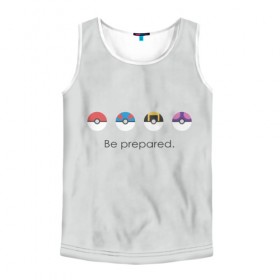 Мужская майка 3D с принтом Pokeballs в Ухте, 100% полиэстер | круглая горловина, приталенный силуэт, длина до линии бедра. Пройма и горловина окантованы тонкой бейкой | bulbasaur | pikachu | pokemon | squirtle | бальбазар | пикачу | покемон | сквиртл