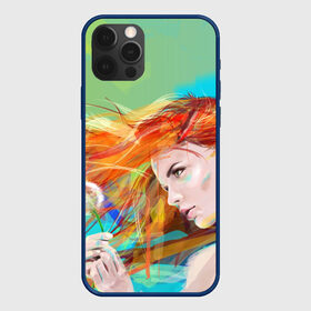 Чехол для iPhone 12 Pro с принтом Летняя пора в Ухте, силикон | область печати: задняя сторона чехла, без боковых панелей | Тематика изображения на принте: lineking | вектор | волосы на ветру | девушка | краски | модель | одуванчик | рыжая