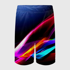 Детские спортивные шорты 3D Idealizing abstraction: в Ухте,  100% полиэстер
 | пояс оформлен широкой мягкой резинкой, ткань тянется
 | полосы | цветной | яркий