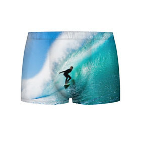Мужские трусы 3D с принтом Океан в Ухте, 50% хлопок, 50% полиэстер | классическая посадка, на поясе мягкая тканевая резинка | лето | море | океан | отдых | серфинг | синяя