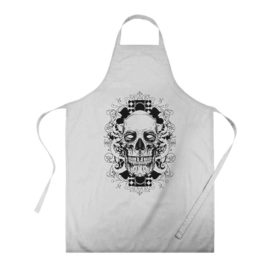 Фартук 3D Череп 33: в Ухте, 100% полиэстер | общий размер — 65 х 85 см, ширина нагрудника — 26 см, горловина — 53 см, длина завязок — 54 см, общий обхват в поясе — 173 см. Принт на завязках и на горловине наносится с двух сторон, на основной части фартука — только с внешней стороны | skull | skulls | кости | скелет | череп
