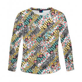 Женский лонгслив 3D с принтом Фэшн 2 в Ухте, 100% полиэстер | длинные рукава, круглый вырез горловины, полуприлегающий силуэт | лоскут | паттерн