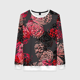 Женский свитшот 3D с принтом Фэшн 12 в Ухте, 100% полиэстер с мягким внутренним слоем | круглый вырез горловины, мягкая резинка на манжетах и поясе, свободная посадка по фигуре | бабочки | паттерн