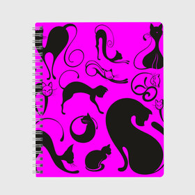 Тетрадь с принтом cats2 в Ухте, 100% бумага | 48 листов, плотность листов — 60 г/м2, плотность картонной обложки — 250 г/м2. Листы скреплены сбоку удобной пружинной спиралью. Уголки страниц и обложки скругленные. Цвет линий — светло-серый
 | кот