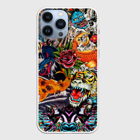 Чехол для iPhone 13 Pro Max Dsquared tatoo: в Ухте,  |  | dsquared | tatoo | tattoo | керамика | мода | модный принт | роспись | стикербомбинг | тату | тигр | узор | узоры | япония