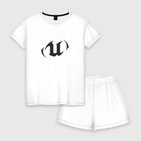 Женская пижама с шортиками хлопок с принтом Unreal Tournament 2004 в Ухте, 100% хлопок | футболка прямого кроя, шорты свободные с широкой мягкой резинкой | 2004 | unreal tournament