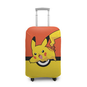 Чехол для чемодана 3D с принтом Pikachu в Ухте, 86% полиэфир, 14% спандекс | двустороннее нанесение принта, прорези для ручек и колес | pokeboll | пикачу | покеболл
