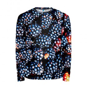 Мужской лонгслив 3D с принтом Ежевика в Ухте, 100% полиэстер | длинные рукава, круглый вырез горловины, полуприлегающий силуэт | Тематика изображения на принте: фото | ягоды