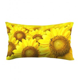 Подушка 3D антистресс с принтом Подсолнухи в Ухте, наволочка — 100% полиэстер, наполнитель — вспененный полистирол | состоит из подушки и наволочки на молнии | 