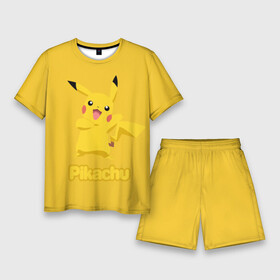 Мужской костюм с шортами 3D с принтом Жёлтый Пика в Ухте,  |  | pikachu | pokeboll | pokemon | пикачу | покеболл | покемон