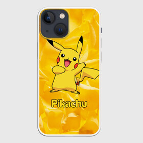 Чехол для iPhone 13 mini с принтом Пикачу на золотом фоне в Ухте,  |  | pikachu | pokeboll | pokemon | пикачу | покеболл | покемон