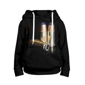 Детская толстовка 3D с принтом Патроны 2 в Ухте, 100% полиэстер | двухслойный капюшон со шнурком для регулировки, мягкие манжеты на рукавах и по низу толстовки, спереди карман-кенгуру с мягким внутренним слоем | пуля | тёмный