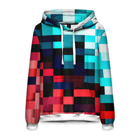 Мужская толстовка 3D с принтом Pixel Color в Ухте, 100% полиэстер | двухслойный капюшон со шнурком для регулировки, мягкие манжеты на рукавах и по низу толстовки, спереди карман-кенгуру с мягким внутренним слоем. | 