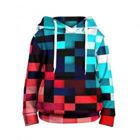 Детская толстовка 3D с принтом Pixel Color в Ухте, 100% полиэстер | двухслойный капюшон со шнурком для регулировки, мягкие манжеты на рукавах и по низу толстовки, спереди карман-кенгуру с мягким внутренним слоем | 