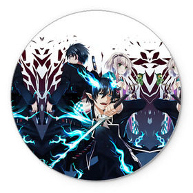 Коврик круглый с принтом Blue Exorcist в Ухте, резина и полиэстер | круглая форма, изображение наносится на всю лицевую часть | Тематика изображения на принте: anime | ao no exorcist | blue exorcist | аниме | синий экзорцист | экзорцист