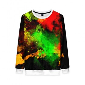 Женский свитшот 3D с принтом Потертость красок в Ухте, 100% полиэстер с мягким внутренним слоем | круглый вырез горловины, мягкая резинка на манжетах и поясе, свободная посадка по фигуре | пятна | разноцветный | яркий