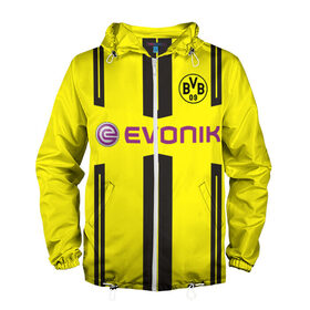 Мужская ветровка 3D с принтом Borussia Dortmund в Ухте, 100% полиэстер | подол и капюшон оформлены резинкой с фиксаторами, два кармана без застежек по бокам, один потайной карман на груди | боруссия | дортмунд