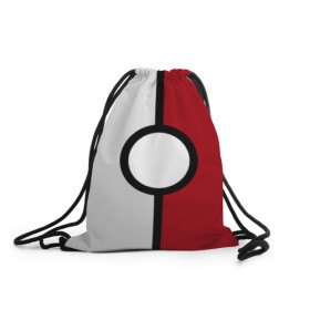 Рюкзак-мешок 3D с принтом Pokeball в Ухте, 100% полиэстер | плотность ткани — 200 г/м2, размер — 35 х 45 см; лямки — толстые шнурки, застежка на шнуровке, без карманов и подкладки | Тематика изображения на принте: 