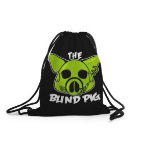 Рюкзак-мешок 3D с принтом Blind Pig в Ухте, 100% полиэстер | плотность ткани — 200 г/м2, размер — 35 х 45 см; лямки — толстые шнурки, застежка на шнуровке, без карманов и подкладки | ад | зеленый | свинья | череп