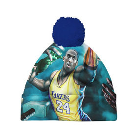 Шапка 3D c помпоном с принтом Kobe Bryant в Ухте, 100% полиэстер | универсальный размер, печать по всей поверхности изделия | kobe bryant | lakers | los angeles lakers | nba. | баскетбол | баскетболист | коби брайант | лайкерс | лос анджелес лейкерс | нба