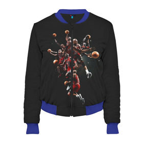 Женский бомбер 3D с принтом Michael Jordan в Ухте, 100% полиэстер | застегивается на молнию, по бокам два кармана без застежек, мягкие манжеты, по низу бомбера и на воротнике — эластичная резинка | chicago bulls | michael jeffrey jordan | nba. | баскетбол | баскетболист | вашингтон уизардс | майкл джордан | нба | чикаго | чикаго буллз
