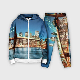 Детский костюм 3D с принтом Огни ночного города в Ухте,  |  | америка | город | европа | китай | красота | новинки | ночь | огонь | пейзаж | свет