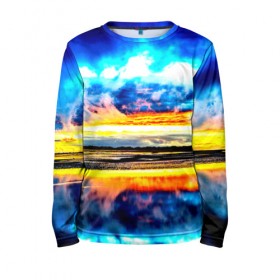 Детский лонгслив 3D Озеро: в Ухте, 100% полиэстер | длинные рукава, круглый вырез горловины, полуприлегающий силуэт
 | пейзаж | фильтры | яркий