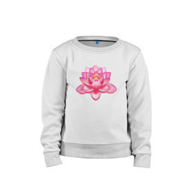 Детский свитшот хлопок с принтом Индийский Лотос в Ухте, 100% хлопок | круглый вырез горловины, эластичные манжеты, пояс и воротник | индийский | йога | лотос | цветок