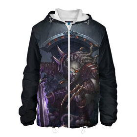 Мужская куртка 3D с принтом Rengar в Ухте, ткань верха — 100% полиэстер, подклад — флис | прямой крой, подол и капюшон оформлены резинкой с фиксаторами, два кармана без застежек по бокам, один большой потайной карман на груди. Карман на груди застегивается на липучку | l.o.l | league of legends | игры | лига легенд | лол