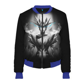 Женский бомбер 3D с принтом Ice Drake Shyvana в Ухте, 100% полиэстер | застегивается на молнию, по бокам два кармана без застежек, мягкие манжеты, по низу бомбера и на воротнике — эластичная резинка | l.o.l | league of legends | игры | лига легенд | лол