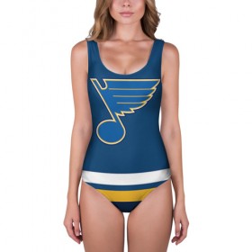 Купальник-боди 3D с принтом Хоккей 15 в Ухте, 82% полиэстер, 18% эластан | Круглая горловина, круглый вырез на спине | nhl | st. louis blues | stanley cup | йори | кубок стенли | кубок стэнли | лехтеря | луис блюз | нхл | сент луис | сент луис блюз | тарасенко | хоккей | хоккейный клуб