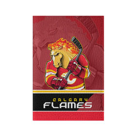 Обложка для паспорта матовая кожа с принтом Calgary Flames в Ухте, натуральная матовая кожа | размер 19,3 х 13,7 см; прозрачные пластиковые крепления | calgary flames | nhl | stanley cup | калгари флэймз | кубок стенли | кубок стэнли | нхл | флэймс | хоккей | хоккейный клуб