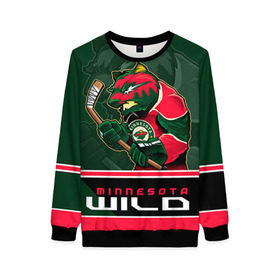 Женский свитшот 3D с принтом Minnesota Wild в Ухте, 100% полиэстер с мягким внутренним слоем | круглый вырез горловины, мягкая резинка на манжетах и поясе, свободная посадка по фигуре | minnesota wild | nhl | stanley cup | кубок стенли | кубок стэнли | минесота | миннесота уайлд | нхл | хоккей | хоккейный клуб