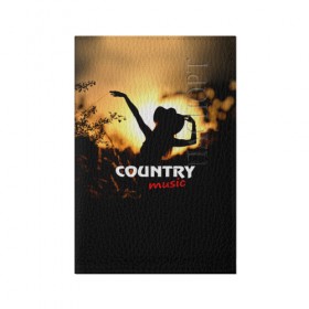 Обложка для паспорта матовая кожа с принтом Country music в Ухте, натуральная матовая кожа | размер 19,3 х 13,7 см; прозрачные пластиковые крепления | Тематика изображения на принте: country | music | девушка | кантри | ковбой | мелодия | музыка | шляпа