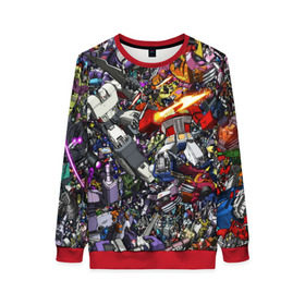 Женский свитшот 3D с принтом Transformer Art в Ухте, 100% полиэстер с мягким внутренним слоем | круглый вырез горловины, мягкая резинка на манжетах и поясе, свободная посадка по фигуре | transformer | трансформеры