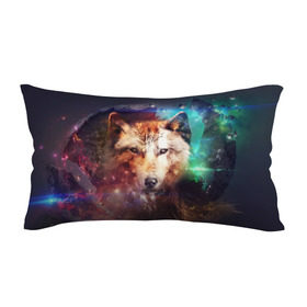 Подушка 3D антистресс с принтом Space WOLF в Ухте, наволочка — 100% полиэстер, наполнитель — вспененный полистирол | состоит из подушки и наволочки на молнии | голова | звезды