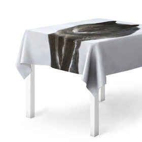 Скатерть 3D с принтом Черный волк в Ухте, 100% полиэстер (ткань не мнется и не растягивается) | Размер: 150*150 см | дикий | зима