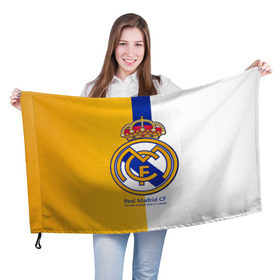 Флаг 3D с принтом Real Madrid CF в Ухте, 100% полиэстер | плотность ткани — 95 г/м2, размер — 67 х 109 см. Принт наносится с одной стороны | football | испания | клуб | мадрид | реал | фк | футбольный