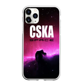 Чехол для iPhone 11 Pro матовый с принтом CSKA space в Ухте, Силикон |  | Тематика изображения на принте: cska | конь | космос | красно синие | на макете изображена космическая туманность в виде коня   символа пфк цска.цска | премьер лига | футбол | чемпион