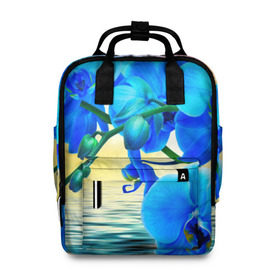 Женский рюкзак 3D с принтом Орхидеи в Ухте, 100% полиэстер | лямки с регулируемой длиной, сверху ручки, чтобы рюкзак нести как сумку. Основное отделение закрывается на молнию, как и внешний карман. Внутри два дополнительных кармана, один из которых закрывается на молнию. По бокам два дополнительных кармашка, куда поместится маленькая бутылочка
 | орхидея | природа | цветы