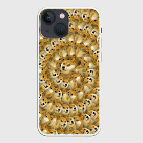 Чехол для iPhone 13 mini с принтом Фрактал из Doge в Ухте,  |  | Тематика изображения на принте: мем | собака | хаски