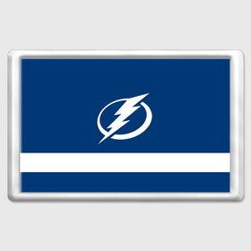Магнит 45*70 с принтом Tampa Bay Lightning в Ухте, Пластик | Размер: 78*52 мм; Размер печати: 70*45 | Тематика изображения на принте: hockey | nhl | tampa bay lightning | нхл | хоккей