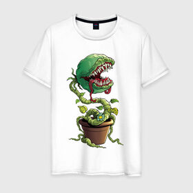 Мужская футболка хлопок с принтом Plants vs zombies в Ухте, 100% хлопок | прямой крой, круглый вырез горловины, длина до линии бедер, слегка спущенное плечо. | plants | zombies