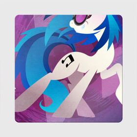 Магнит виниловый Квадрат с принтом My littlle pony Vinyl Scratch в Ухте, полимерный материал с магнитным слоем | размер 9*9 см, закругленные углы | Тематика изображения на принте: 