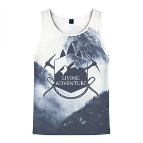 Мужская майка 3D с принтом приключения в Ухте, 100% полиэстер | круглая горловина, приталенный силуэт, длина до линии бедра. Пройма и горловина окантованы тонкой бейкой | Тематика изображения на принте: горы | лес | небо | приключения | путешествие | река | свобода | сосны | тайга | туризм | экстрим