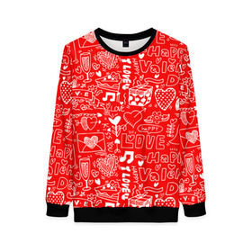 Женский свитшот 3D Будь моим Валентином!: в Ухте, 100% полиэстер с мягким внутренним слоем | круглый вырез горловины, мягкая резинка на манжетах и поясе, свободная посадка по фигуре |