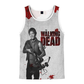 Мужская майка 3D с принтом The Walking Dead в Ухте, 100% полиэстер | круглая горловина, приталенный силуэт, длина до линии бедра. Пройма и горловина окантованы тонкой бейкой | Тематика изображения на принте: the walking dead | америка | апокалипсис | глен | дерил | зомби | карл | кровь | рик | сша | ходячие мертвецы